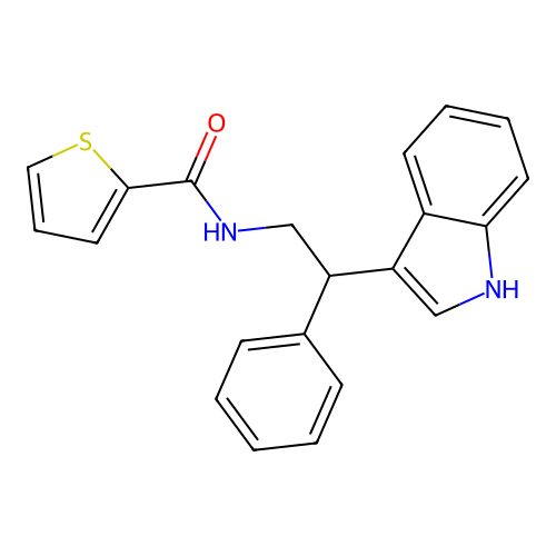 N-[2-(1H-indol-3-yl)-2-phenylethyl]thiophene-2-carboxamide structure