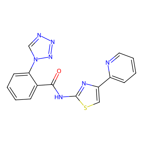 N-(4-pyridin-2-yl-1,3-thiazol-2-yl)-2-(tetrazol-1-yl)benzamide structure