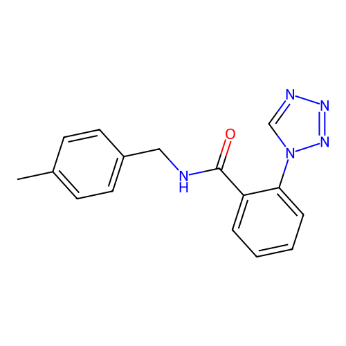 N-[(4-methylphenyl)methyl]-2-(tetrazol-1-yl)benzamide structure