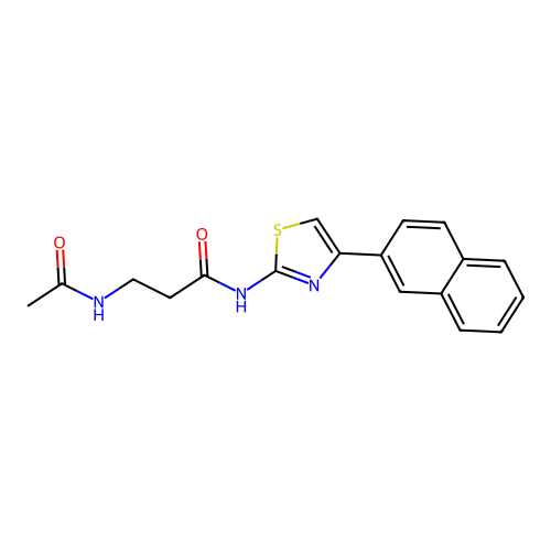 3-acetamido-N-(4-naphthalen-2-yl-1,3-thiazol-2-yl)propanamide structure