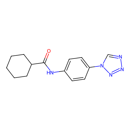 N-[4-(tetrazol-1-yl)phenyl]cyclohexanecarboxamide structure