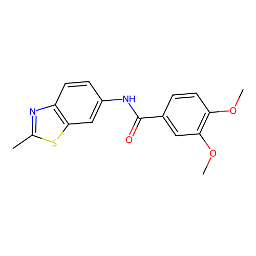3,4-dimethoxy-N-(2-methyl-1,3-benzothiazol-6-yl)benzamide structure