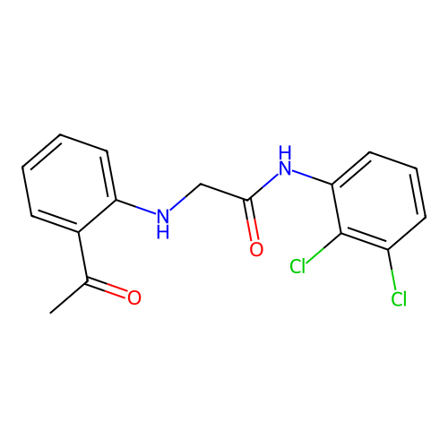 2-[(2-acetylphenyl)amino]-N-(2,3-dichlorophenyl)acetamide structure