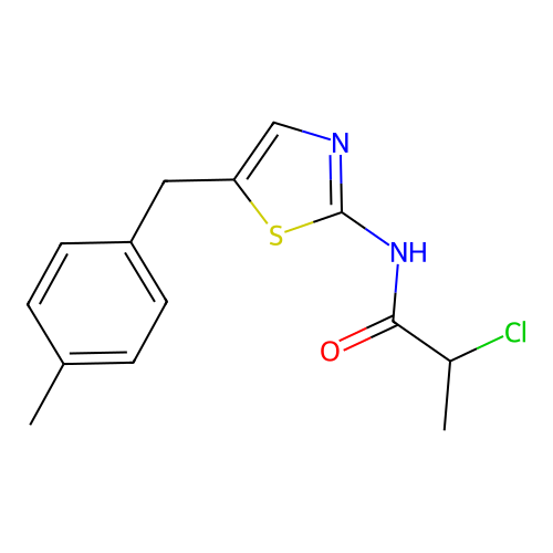 2-chloro-N-[5-(4-methylbenzyl)-1,3-thiazol-2-yl]propanamide structure