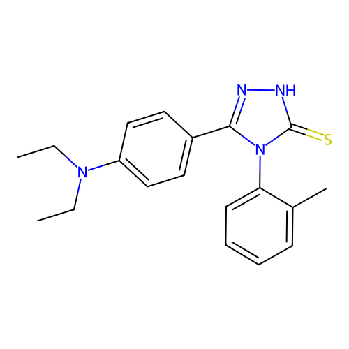 5-[4-(diethylamino)phenyl]-4-(2-methylphenyl)-4H-1,2,4-triazole-3-thiol structure
