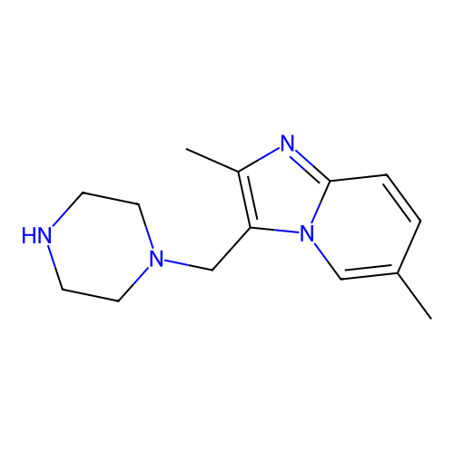1-({2,6-Dimethylimidazo[1,2-a]pyridin-3-yl}methyl)piperazine structure