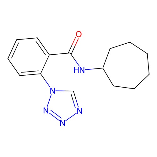 N-cycloheptyl-2-(tetrazol-1-yl)benzamide structure