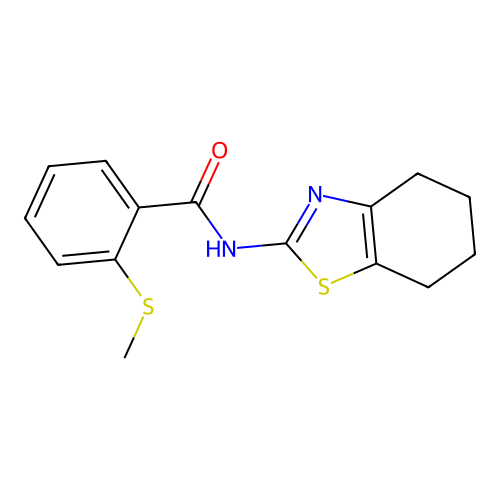 2-(methylthio)-N-(4,5,6,7-tetrahydrobenzo[d]thiazol-2-yl)benzamide structure