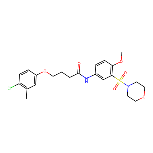 4-(4-chloro-3-methylphenoxy)-N-(4-methoxy-3-morpholin-4-ylsulfonylphenyl)butanamide structure