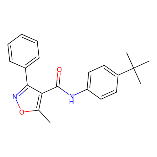N-(4-tert-butylphenyl)-5-methyl-3-phenyl-1,2-oxazole-4-carboxamide structure