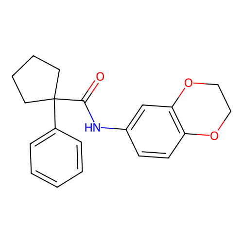 N-(2,3-dihydro-1,4-benzodioxin-6-yl)-1-phenylcyclopentane-1-carboxamide structure