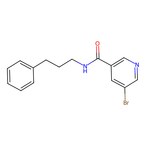 5-bromo-N-(3-phenylpropyl)pyridine-3-carboxamide structure