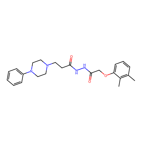 N'-[2-(2,3-dimethylphenoxy)acetyl]-3-(4-phenylpiperazin-1-yl)propanehydrazide structure