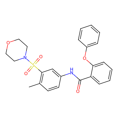 N-(4-methyl-3-morpholin-4-ylsulfonylphenyl)-2-phenoxybenzamide structure