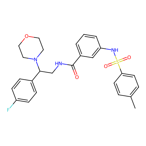 N-[2-(4-fluorophenyl)-2-morpholin-4-ylethyl]-3-[(4-methylphenyl)sulfonylamino]benzamide structure
