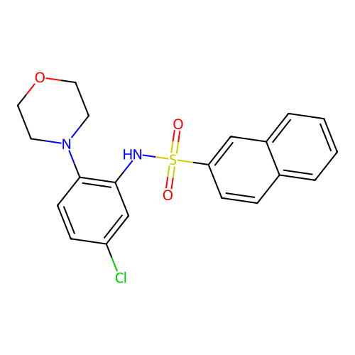 N-(5-chloro-2-morpholin-4-ylphenyl)naphthalene-2-sulfonamide structure