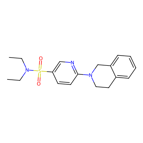 6-(3,4-dihydro-1H-isoquinolin-2-yl)-N,N-diethylpyridine-3-sulfonamide structure