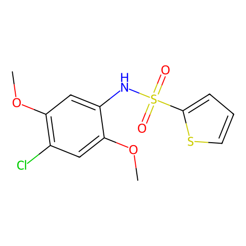 N-(4-chloro-2,5-dimethoxyphenyl)thiophene-2-sulfonamide structure