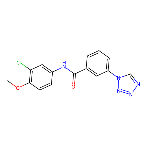 N-(3-chloro-4-methoxyphenyl)-3-(1H-tetrazol-1-yl)benzamide structure