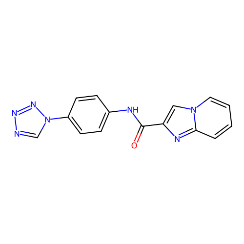 N-[4-(tetrazol-1-yl)phenyl]imidazo[1,2-a]pyridine-2-carboxamide structure