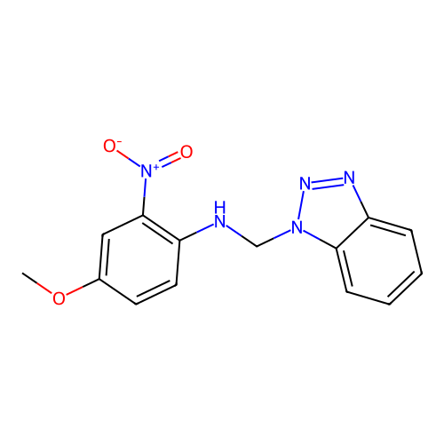 N-(benzotriazol-1-ylmethyl)-4-methoxy-2-nitroaniline structure