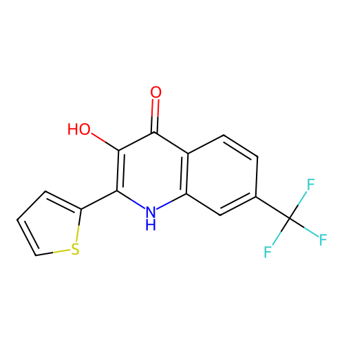 3-Hydroxy-2-(thiophen-2-yl)-7-(trifluoromethyl)-1,4-dihydroquinolin-4-one structure