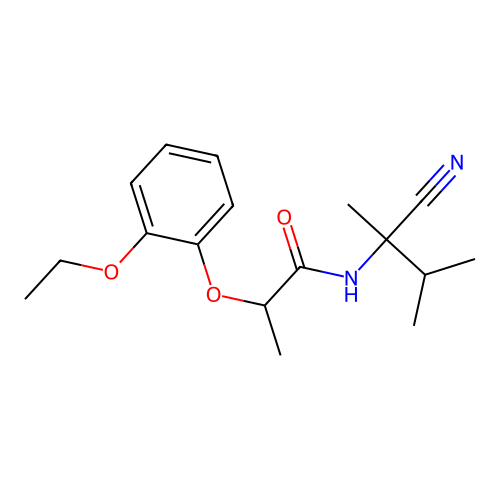 N-(2-cyano-3-methylbutan-2-yl)-2-(2-ethoxyphenoxy)propanamide structure