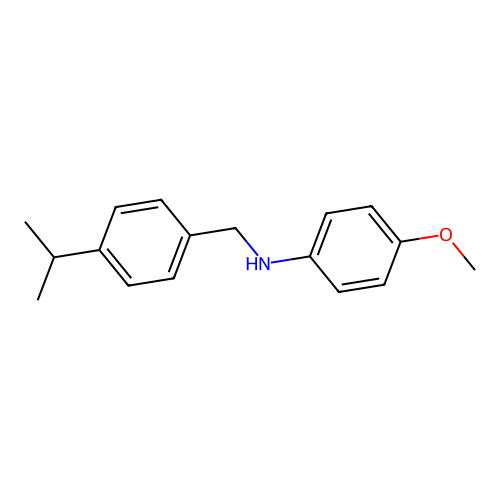 4-methoxy-N-((4-(propan-2-yl)phenyl)methyl)aniline structure
