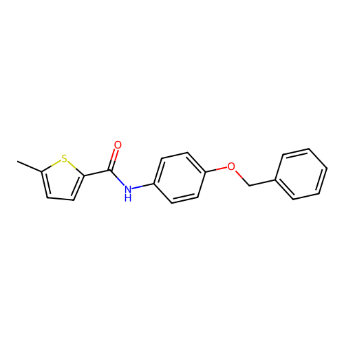 5-methyl-N-(4-phenylmethoxyphenyl)thiophene-2-carboxamide structure