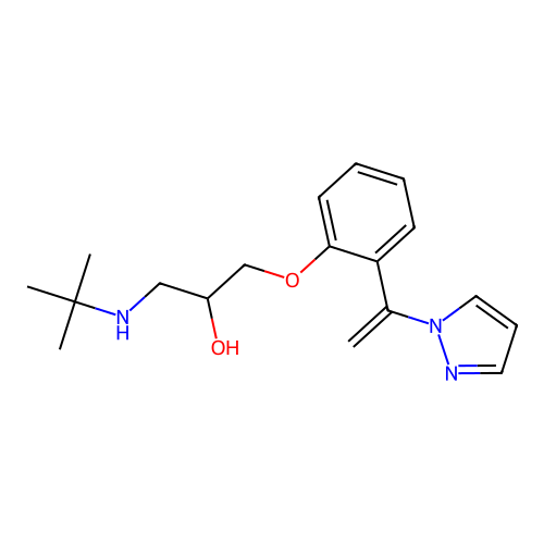 2-Propanol, 3-(tert-butylamino)-1-(6-(1-(1H-pyrazol-1-yl)vinyl)phenoxy)- structure