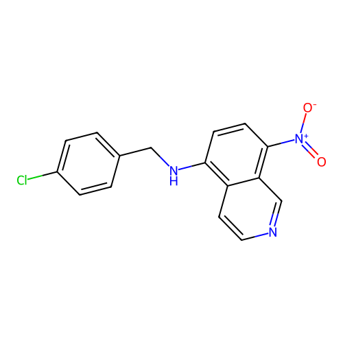 N-[(4-chlorophenyl)methyl]-8-nitroisoquinolin-5-amine structure