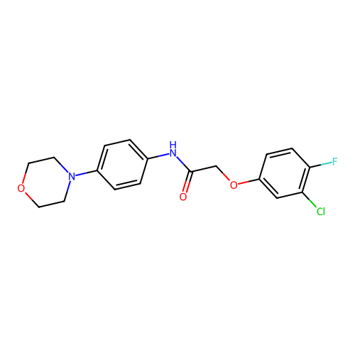 2-(3-chloro-4-fluorophenoxy)-N-(4-morpholin-4-ylphenyl)acetamide structure