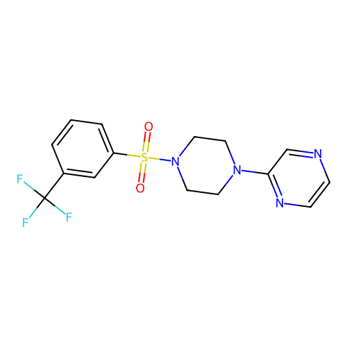 2-[4-[3-(Trifluoromethyl)phenyl]sulfonylpiperazin-1-yl]pyrazine structure