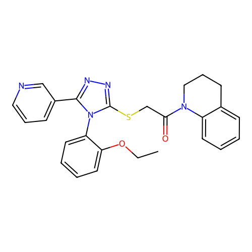1-(3,4-Dihydroquinolin-1(2H)-yl)-2-((4-(2-ethoxyphenyl)-5-(pyridin-3-yl)-4H-1,2,4-triazol-3-yl)thio)ethan-1-one structure
