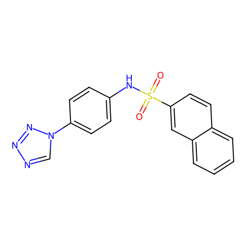 N-[4-(1H-tetrazol-1-yl)phenyl]naphthalene-2-sulfonamide structure