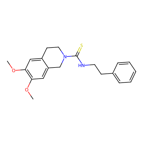 6,7-dimethoxy-N-(2-phenylethyl)-3,4-dihydroisoquinoline-2(1H)-carbothioamide structure