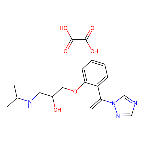 3-(Isopropylamino)-1-(6-(1-(1H-1,2,4-triazol-1-yl)vinyl)phenoxy)-2-propanol oxalate structure