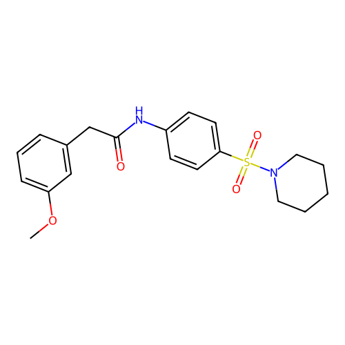 2-(3-methoxyphenyl)-N-(4-piperidin-1-ylsulfonylphenyl)acetamide structure