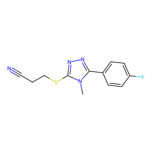 3-[[5-(4-Fluorophenyl)-4-methyl-1,2,4-triazol-3-yl]sulfanyl]propanenitrile structure