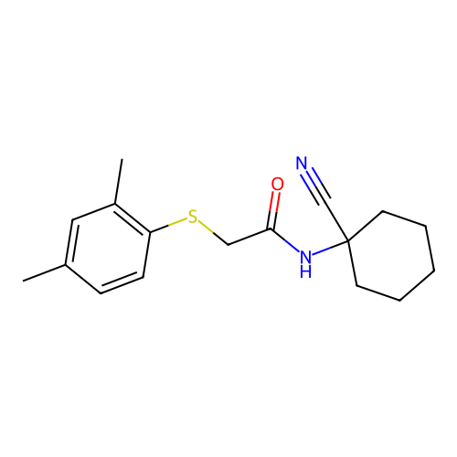 N-(1-Cyanocyclohexyl)-2-((2,4-dimethylphenyl)thio)acetamide structure