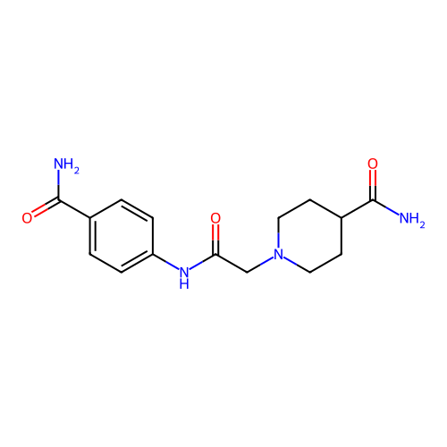 1-{[(4-Carbamoylphenyl)carbamoyl]methyl}piperidine-4-carboxamide structure