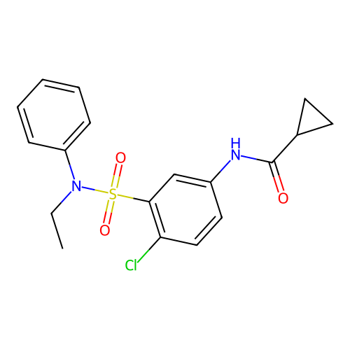N-[4-chloro-3-[ethyl(phenyl)sulfamoyl]phenyl]cyclopropanecarboxamide structure