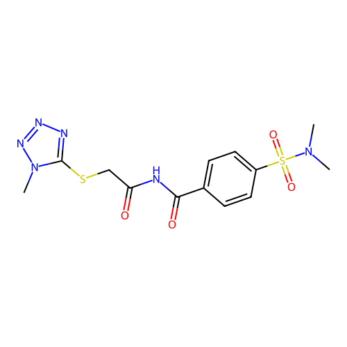 4-(dimethylsulfamoyl)-N-[2-(1-methyltetrazol-5-yl)sulfanylacetyl]benzamide structure