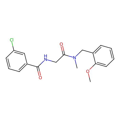 3-chloro-N-[2-[(2-methoxyphenyl)methyl-methylamino]-2-oxoethyl]benzamide structure