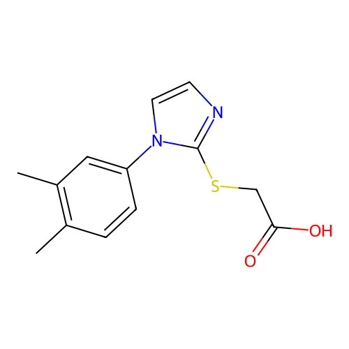 2-{[1-(3,4-dimethylphenyl)-1H-imidazol-2-yl]sulfanyl}acetic acid structure