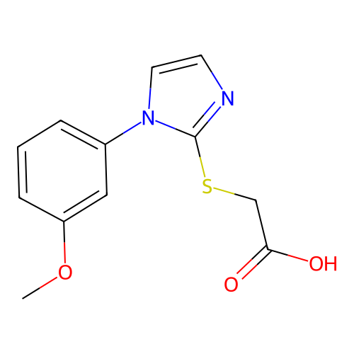 2-{[1-(3-methoxyphenyl)-1H-imidazol-2-yl]sulfanyl}acetic acid structure