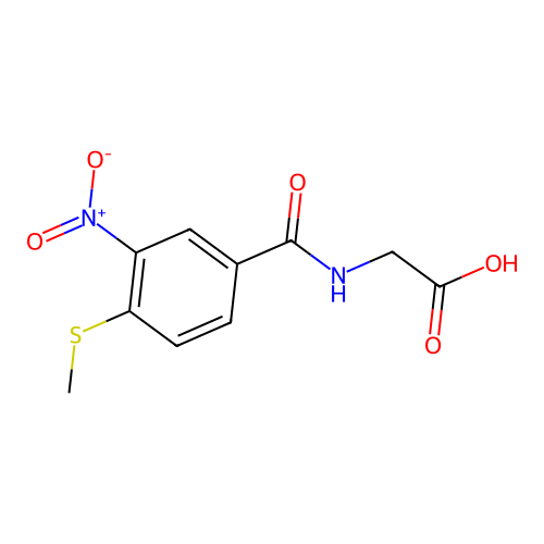 2-{[4-(Methylsulfanyl)-3-nitrophenyl]formamido}acetic acid structure
