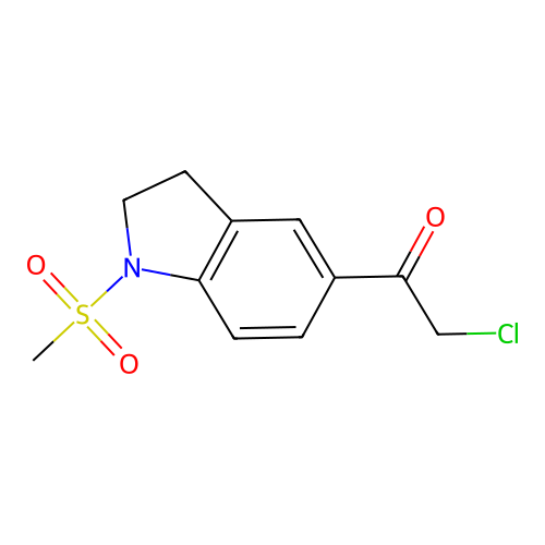 2-chloro-1-(1-methanesulfonyl-2,3-dihydro-1H-indol-5-yl)ethan-1-one structure