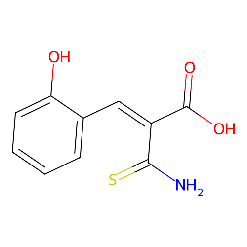 2-Carbamothioyl-3-(2-hydroxyphenyl)prop-2-enoic acid structure