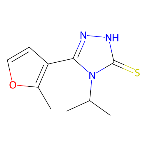 2,4-Dihydro-4-(1-methylethyl)-5-(2-methyl-3-furanyl)-3H-1,2,4-triazole-3-thione structure